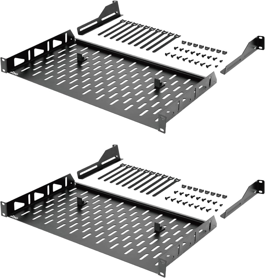 1U 2 Pack Server Rack Shelf 10in Depth 19 Inch