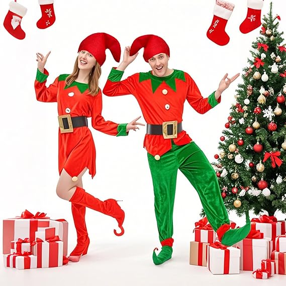 4PCS Gnome Hat Set Colorful Curly Christmas Cosplay Hats
