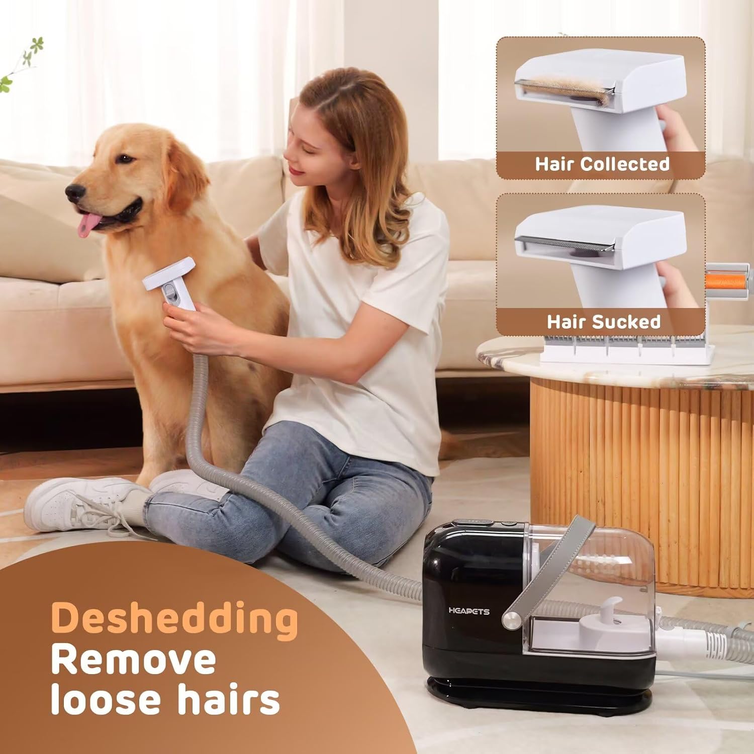 Dog Grooming Vacuum 3L 7 Tool Quiet Clipper Black