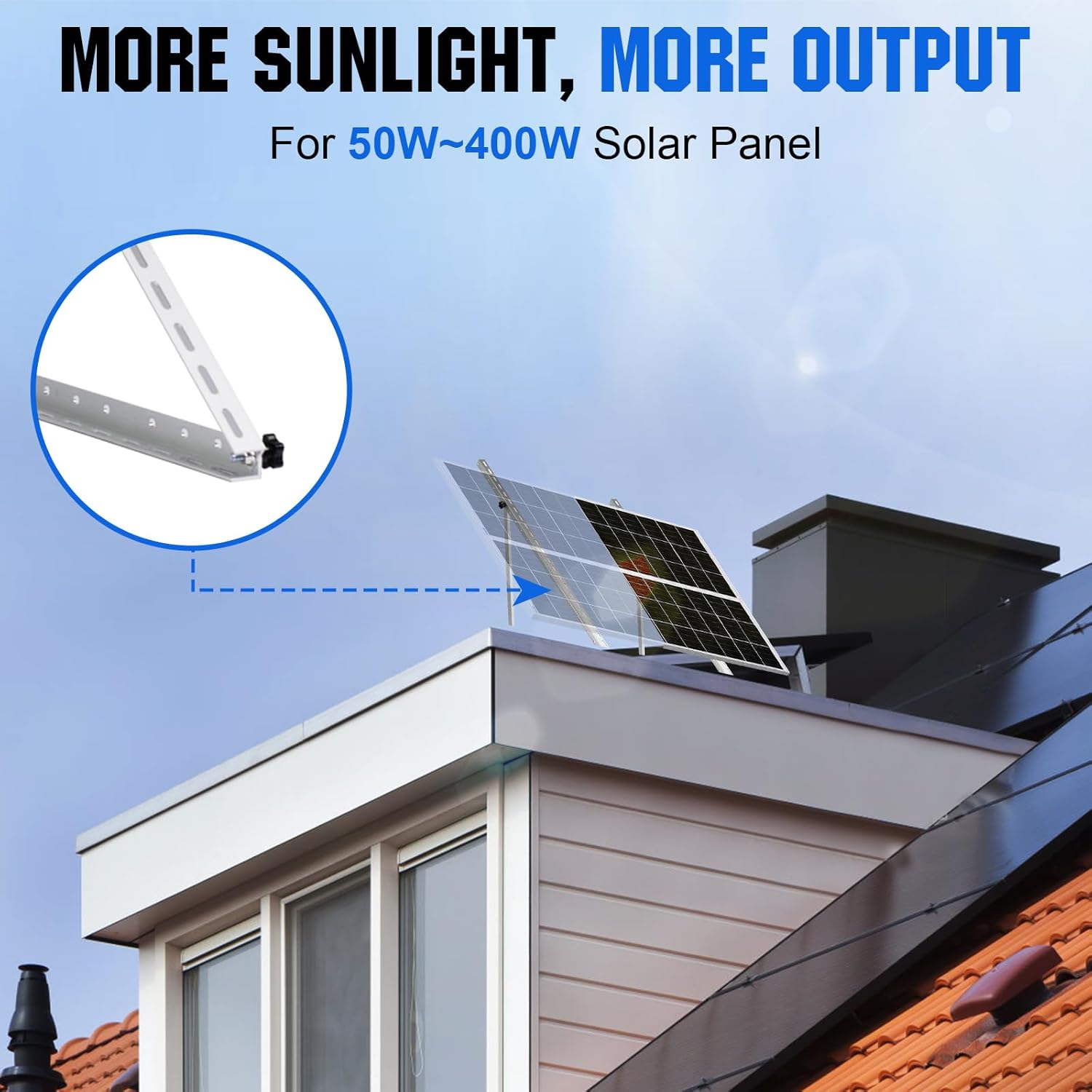 45in Adjustable Solar Panel Mount Brackets 0-90° Roof Van Kit