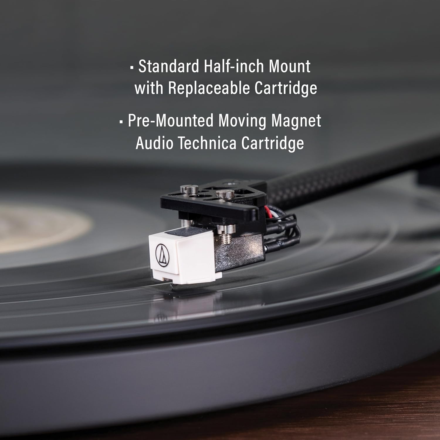 Bluetooth Vinyl Turntable with Speakers, 2-Speed Belt Drive & USB