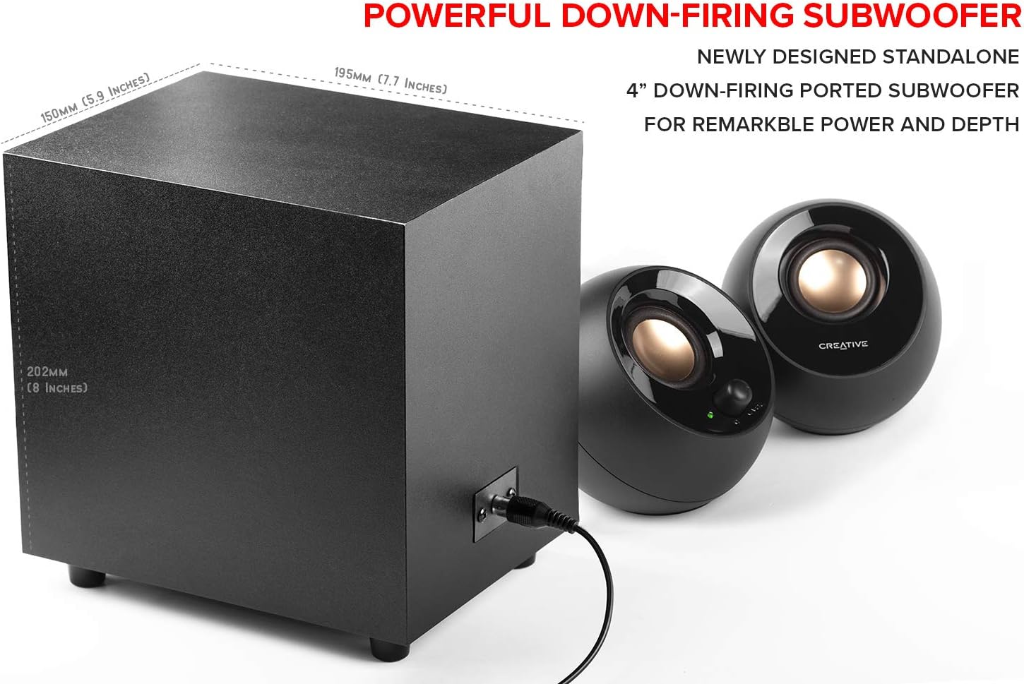 2.1 USB Desktop Speakers with Subwoofer 8W RMS PC Laptop Stereo Sound