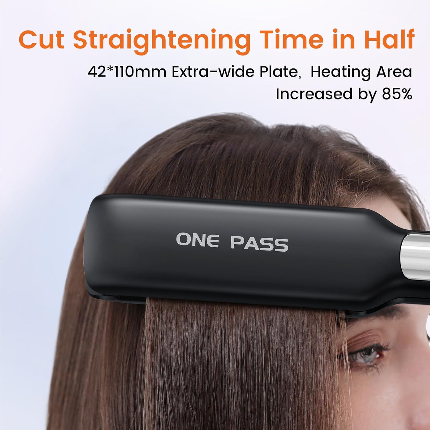 Wide Plate Titanium Hair Straightener Ionic Flat Iron 11 Temp Fast Heat