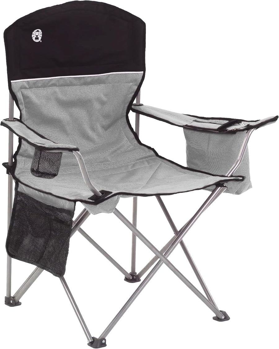 Portable Camping Chair with Cooler Cup Holder Grey