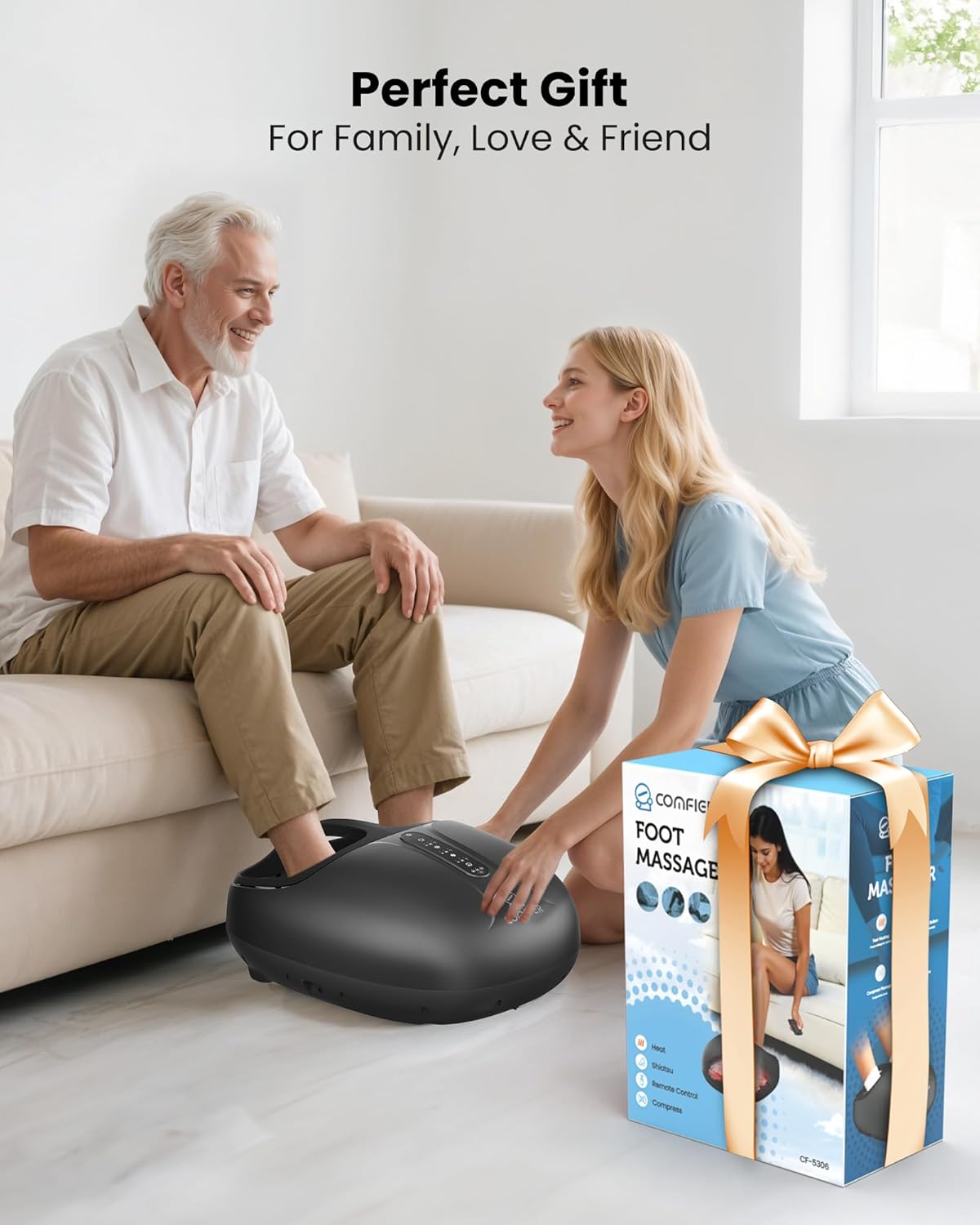 Shiatsu Foot Massager Heat Compression Remote Control Size 14