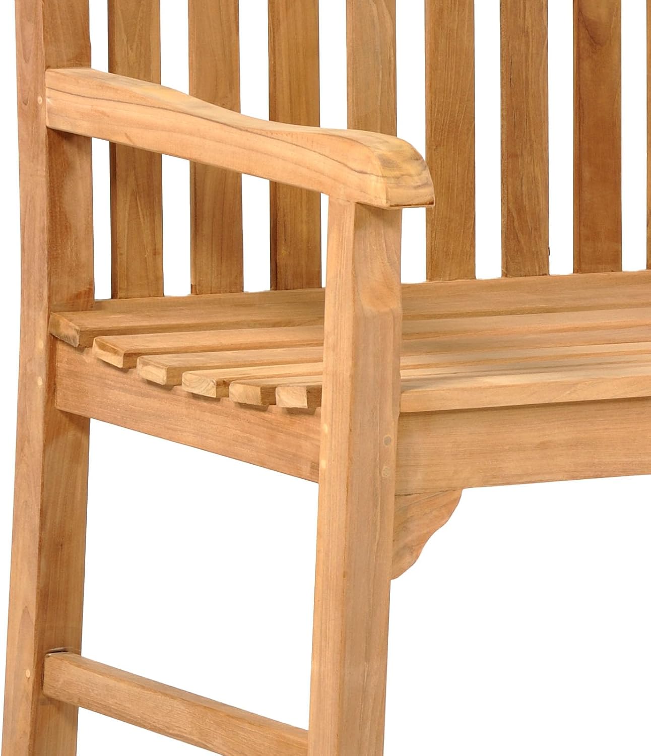 3 Seater Teak Garden Bench 150cm Wooden Patio Park Seat