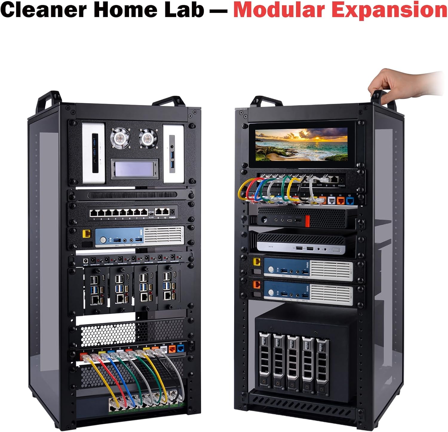 10in 12U Mini Server Rack Cabinet Black AV NAS Desktop