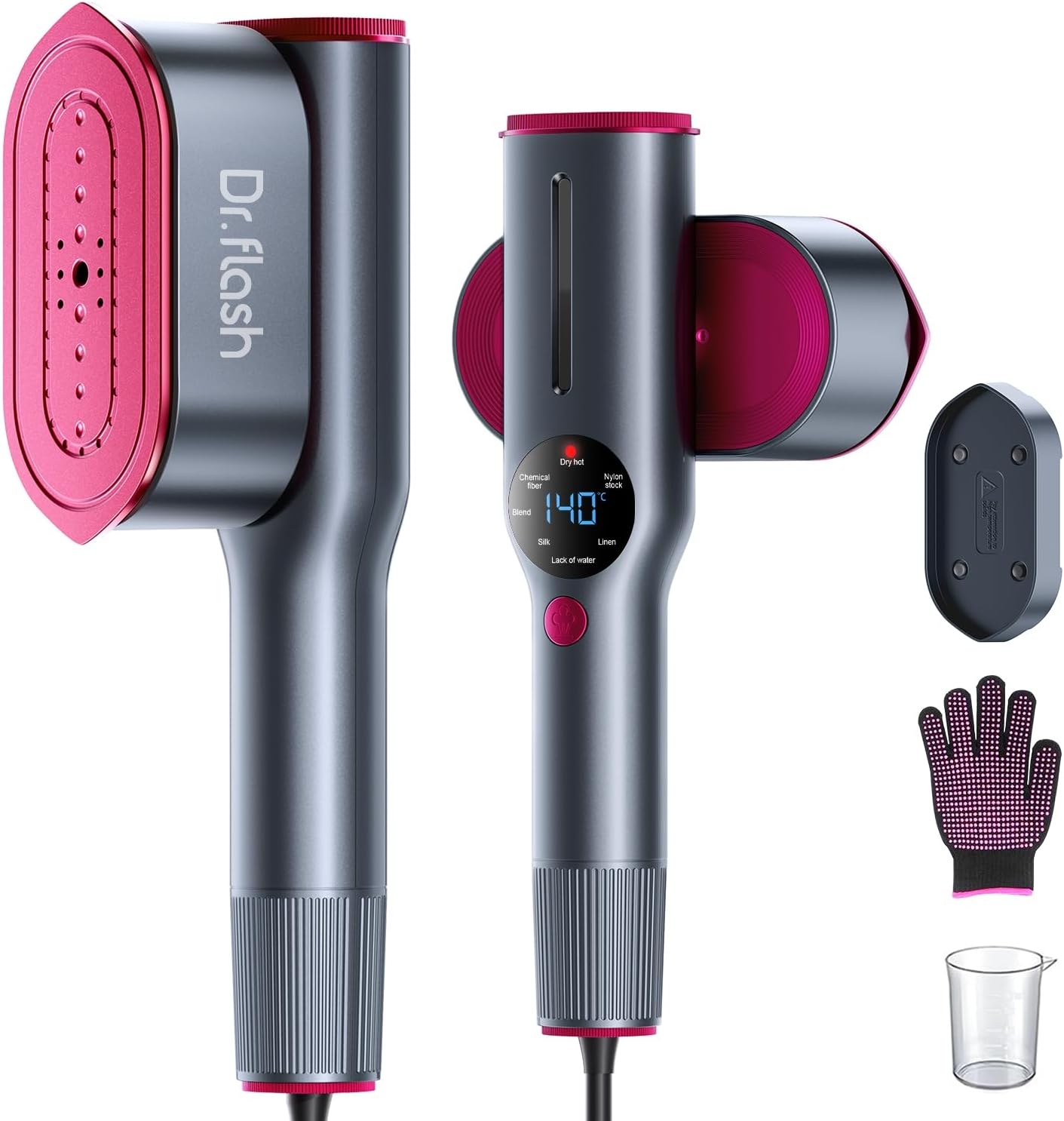 2in1 Portable Clothes Steamer Iron 1200W Fast Heat Ceramic Panel