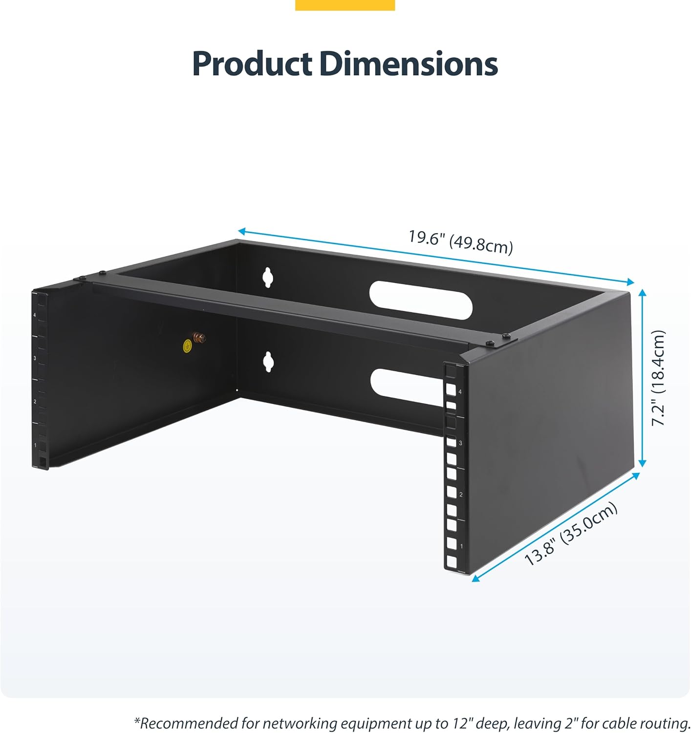4U Wall Mount Network Rack 19 Inch Low Profile Steel Bracket