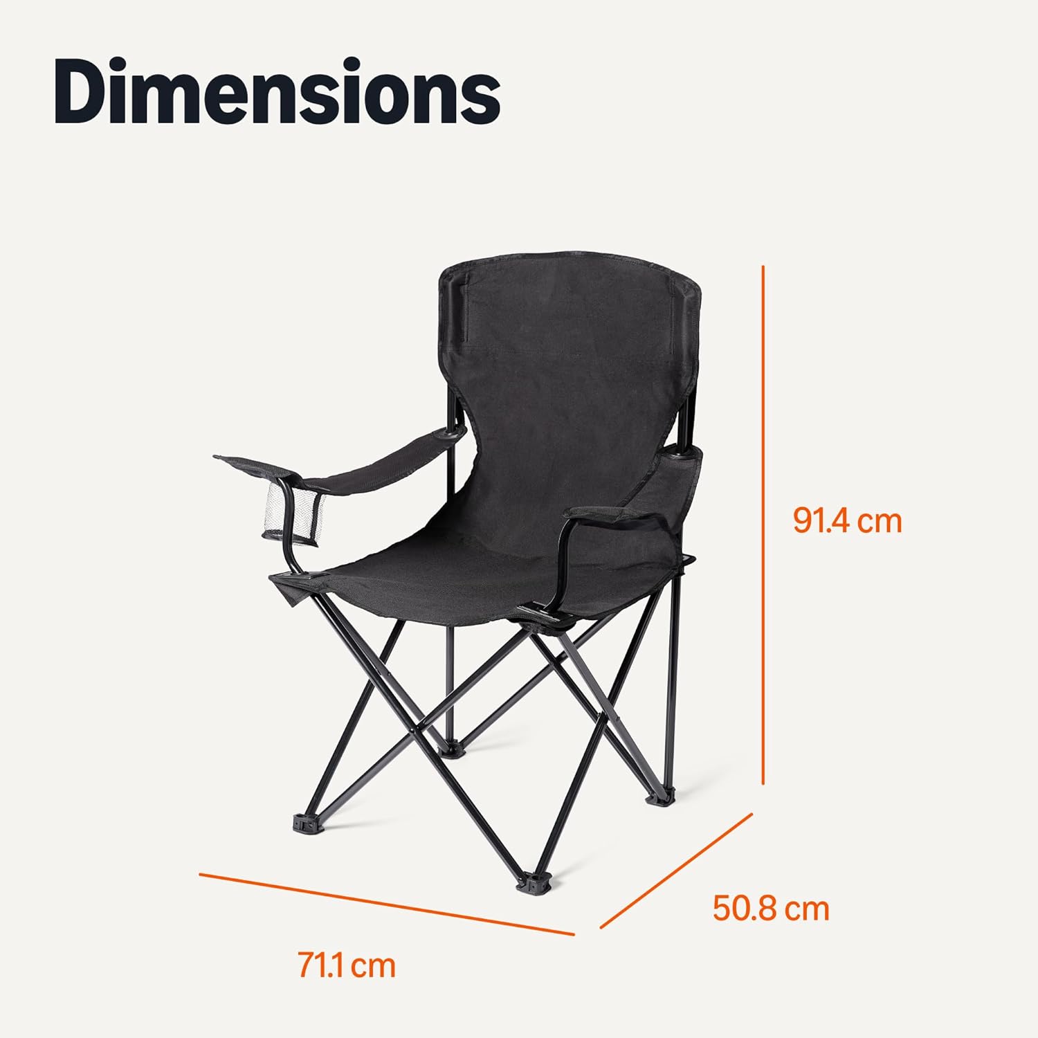 Portable Folding Camping Chair 2 Pack Cup Holder Carry Bag