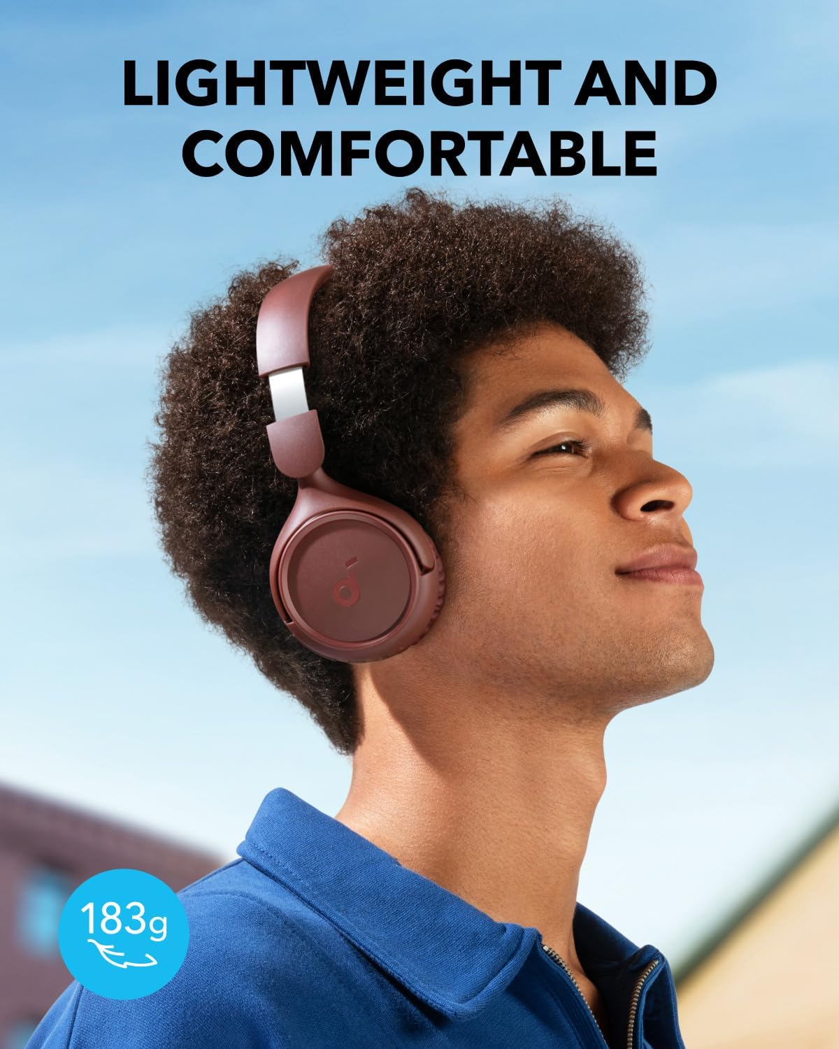 Wireless On Ear Bluetooth Headphones Pure Bass 70H Playtime Foldable Red
