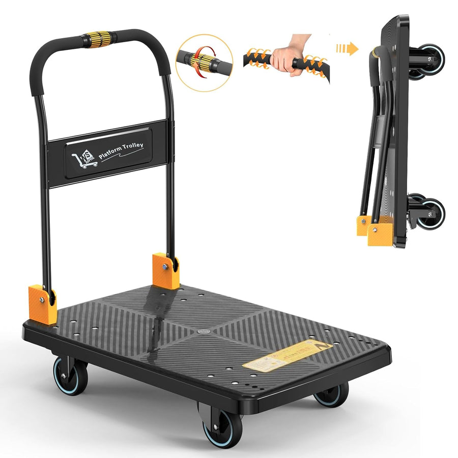 Silent Wheel Folding Platform Trolley 350KG Heavy Duty Cart