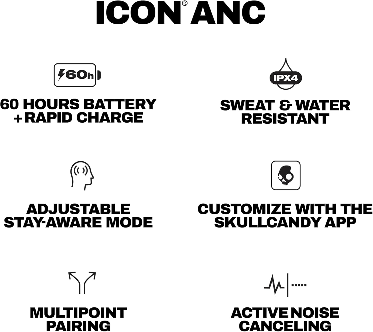 Wireless On Ear Bluetooth Headphones ANC 60 Hour Battery Foldable