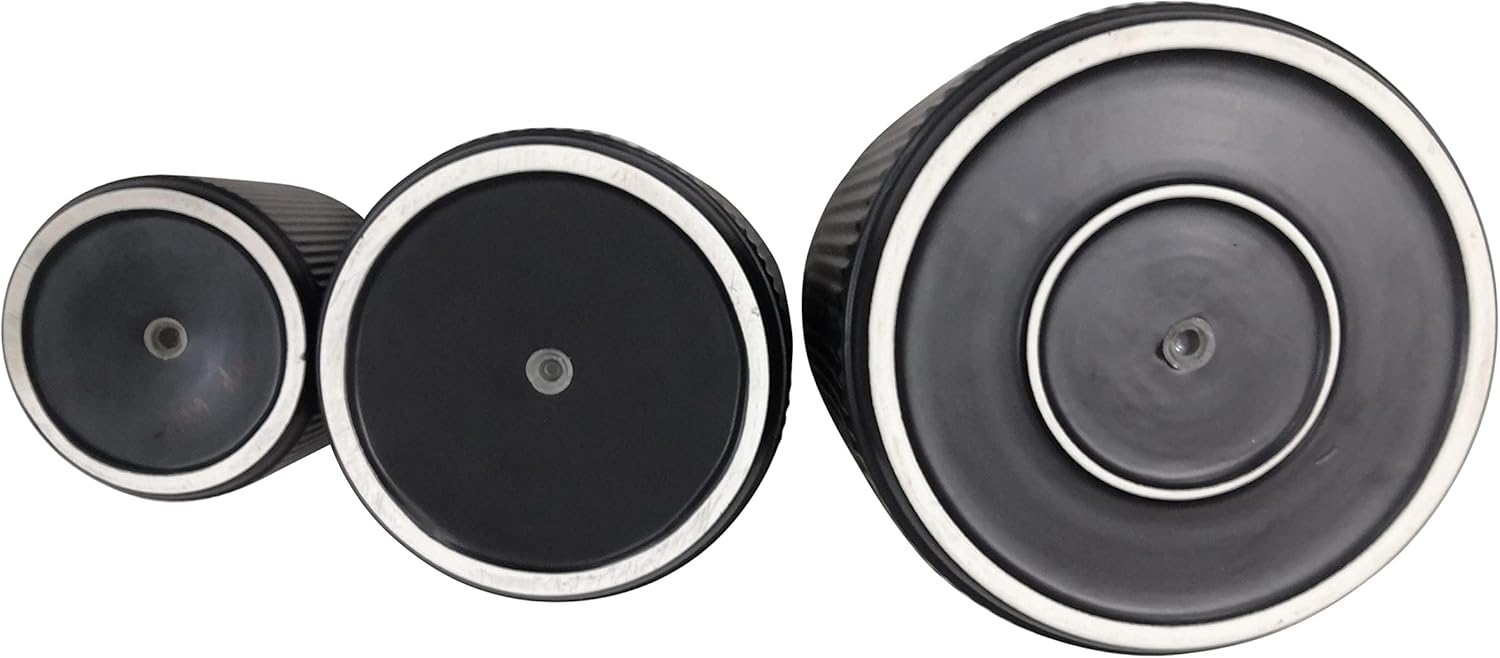 Ceramic Plant Pots Set of 3 Black Fluted Planters 15 20 25cm