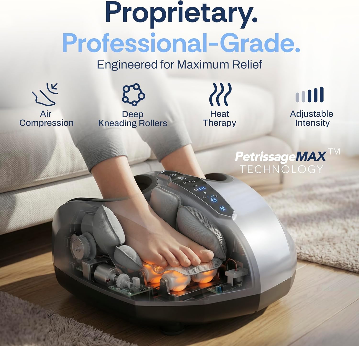 Shiatsu Foot Massager Heat Compression Deep Kneading Pain Relief