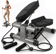 Mini Stepper Exercise Machine with Resistance Bands LCD Monitor