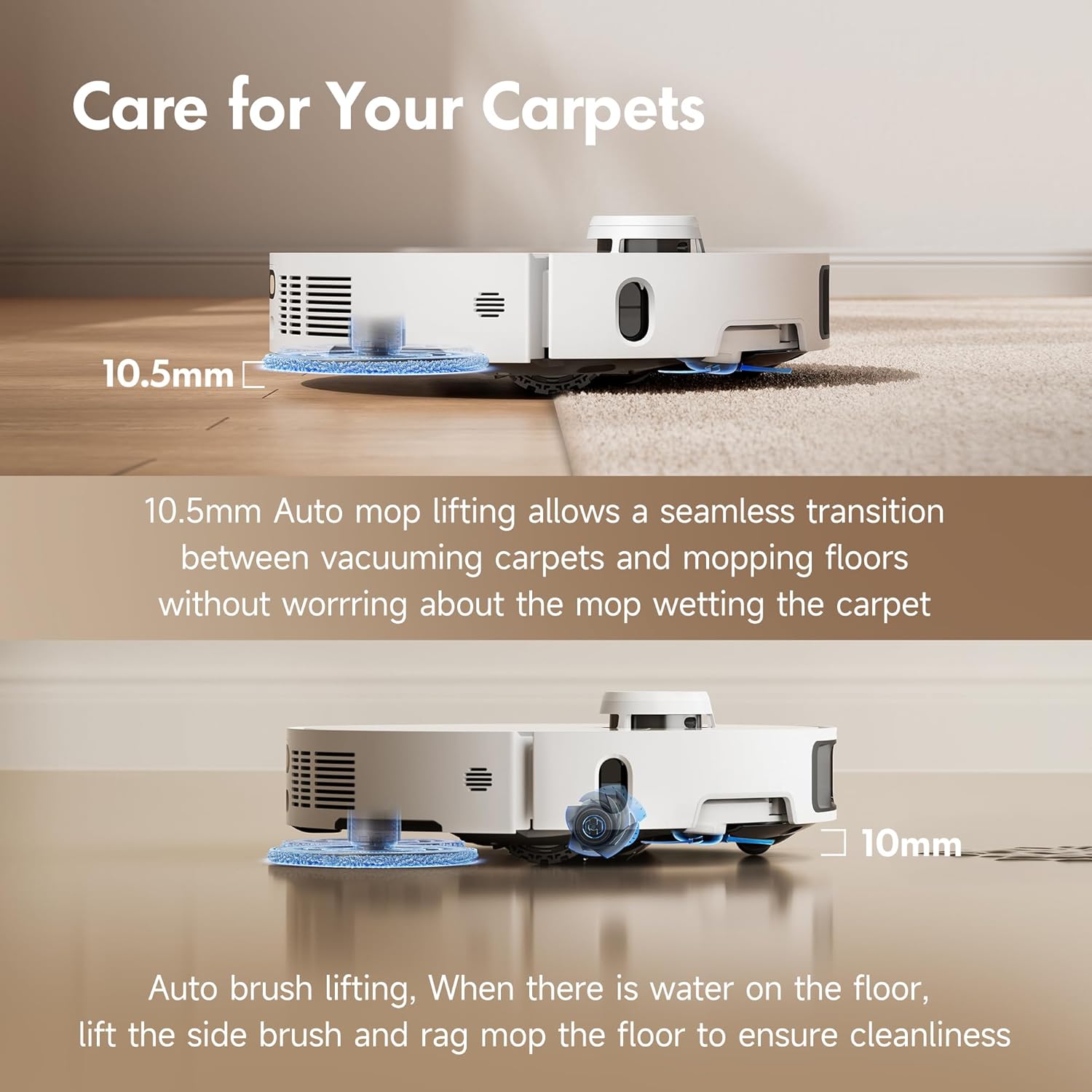 Robot Vacuum Mop Self Empty 13000Pa LiDAR Mapping Auto Clean Dock
