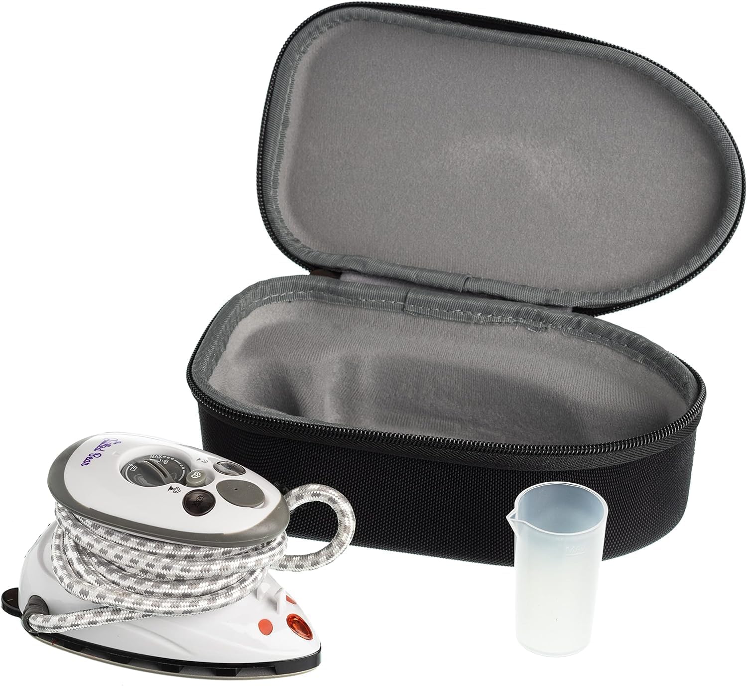 Mini Travel Steam Iron Kit Ceramic Soleplate Case Mat Rest