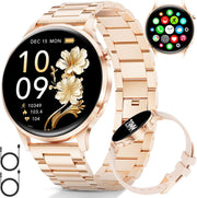 Womens AMOLED Smart Watch Rose Gold Bluetooth Call