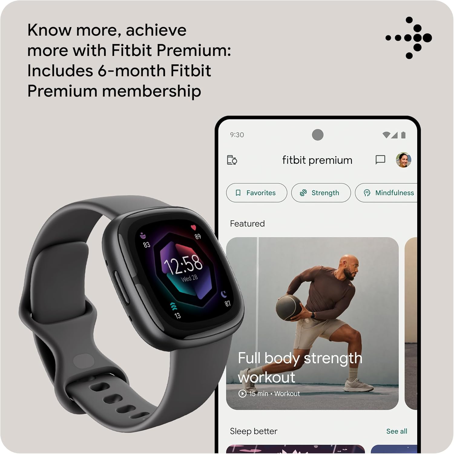 Premium Health Fitness Smart Watch GPS Sleep Stress Tracker