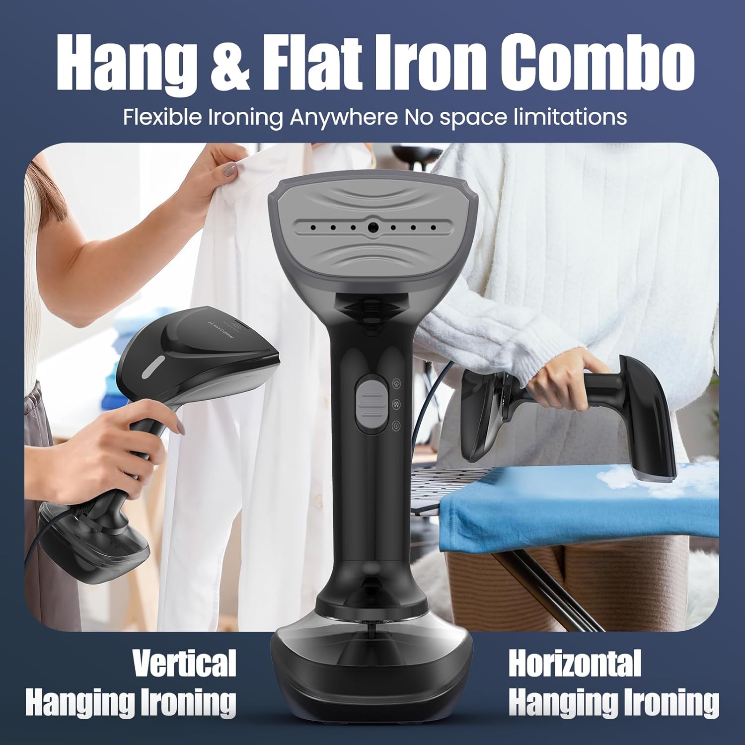 1800W Handheld Garment Steamer 2 In 1 Iron Fast Heat 300ml Tank