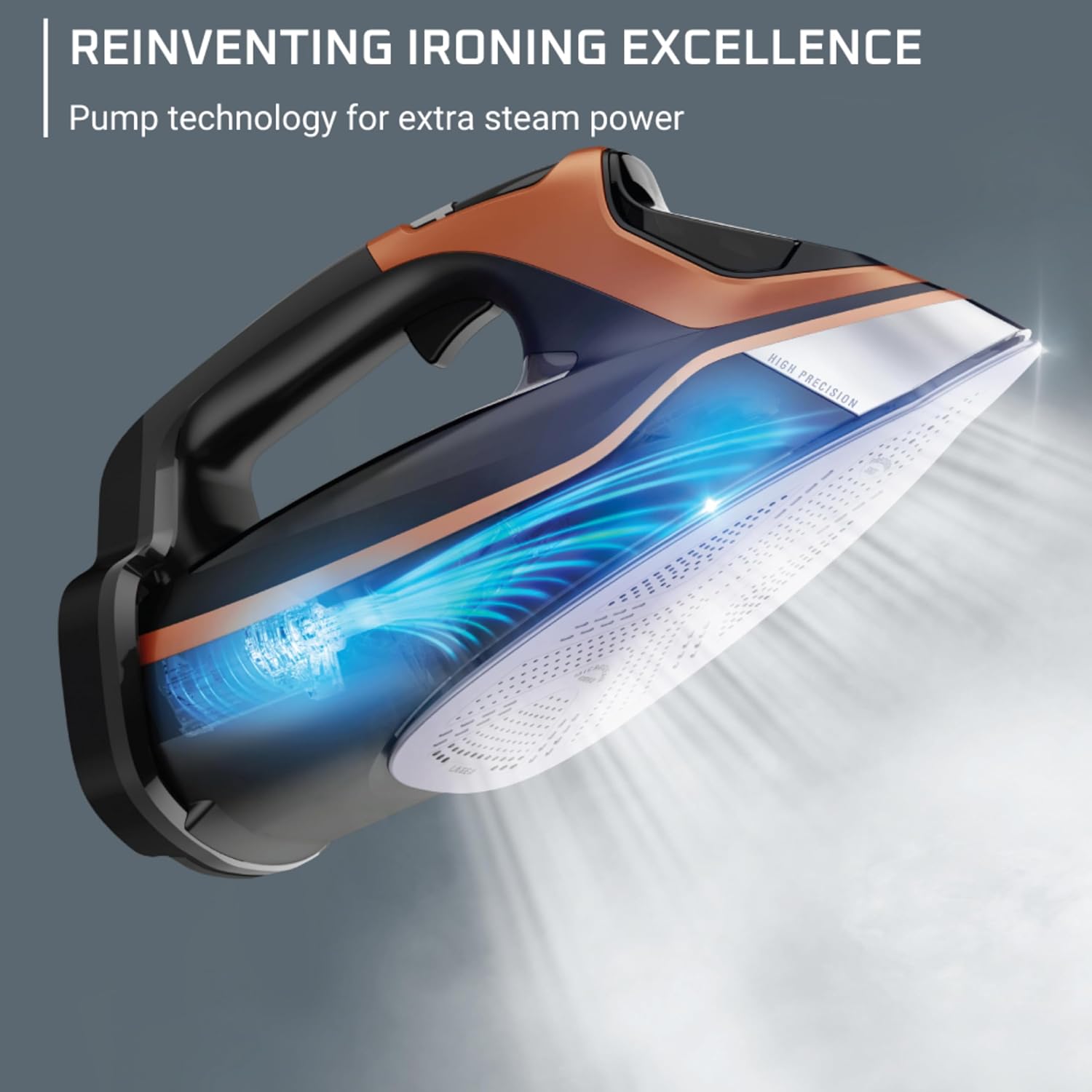 1850W Steam Iron Smart Screen 5 Presets Stainless Soleplate