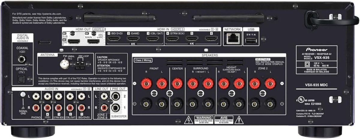 7.2 Channel AV Receiver 8K UHD HDMI Dolby Atmos Bluetooth - Kwikley