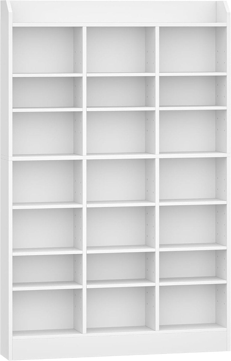 747 CD Storage Tower Adjustable Media Shelf Rack Bookcase White 154cm - Kwikley