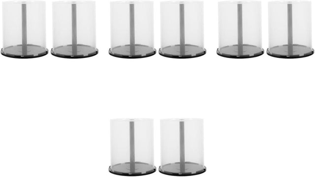 8 Pack CD DVD Storage Boxes Clear Plastic Disc Organizer Stackable