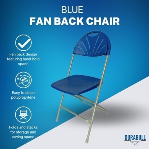 8 Pack Folding Chairs Heavy Duty Plastic Event Dining Party Stackable Blue - Kwikley