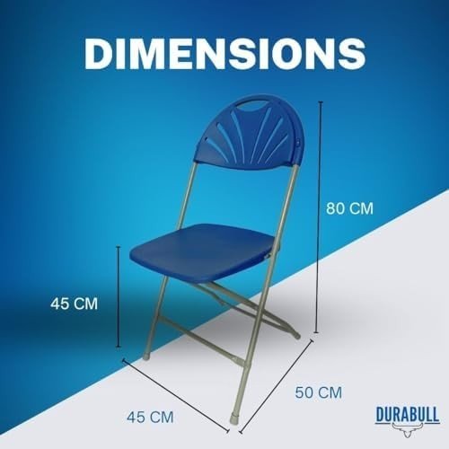 8 Pack Folding Chairs Heavy Duty Plastic Event Dining Party Stackable Blue - Kwikley