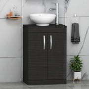 800mm Floor Standing Vanity Unit with Basin 2 Door Hale Black Sink Cabinet - Kwikley