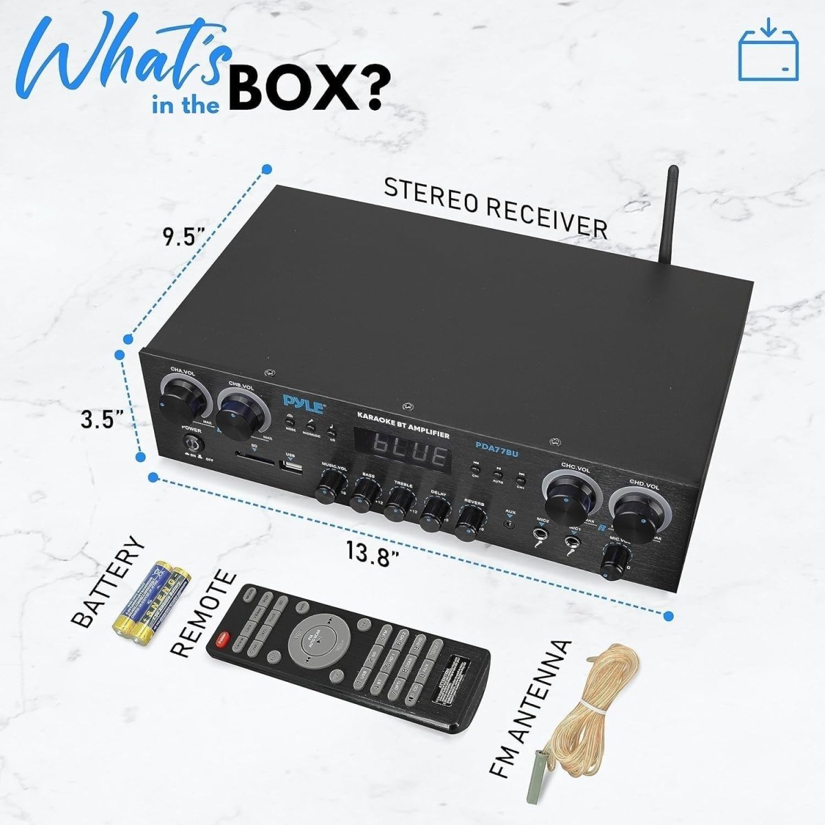 800W Bluetooth Amplifier 4 Channel HiFi Receiver FM Karaoke UK - Kwikley