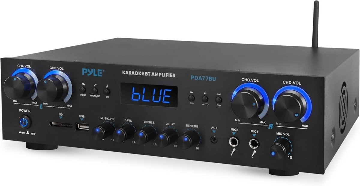 800W Bluetooth Stereo Amplifier 4 Channel Receiver USB FM Karaoke - Kwikley