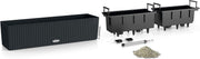 80cm Self Watering Planter Rattan Look Window Box Indoor Outdoor Black - Kwikley