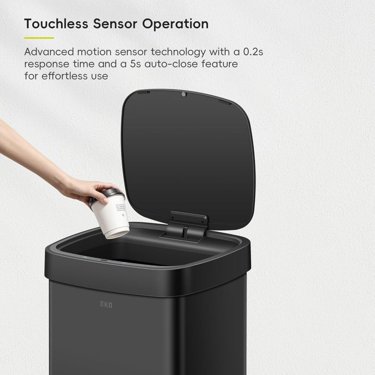 80L 21 Gallon Motion Sensor Kitchen Bin Stainless Steel Soft Close - Kwikley