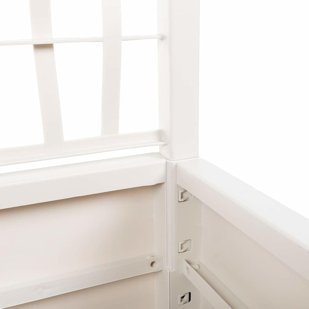 80L Garden Planter with Trellis 140cm Outdoor White Plant Box - Kwikley