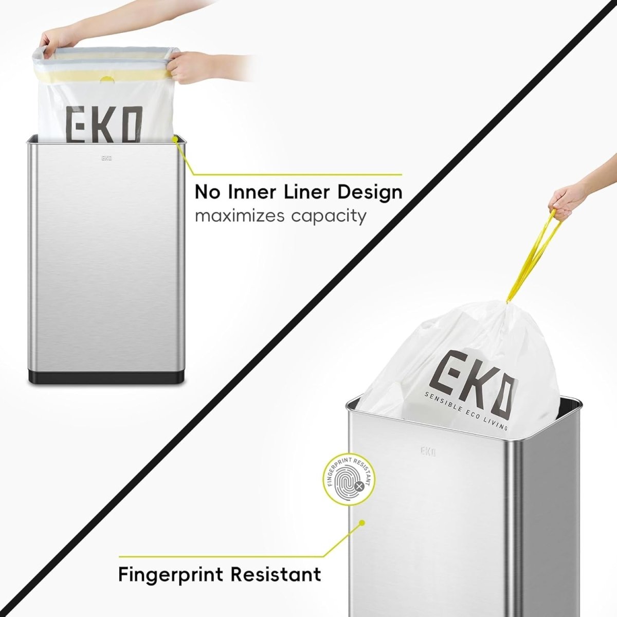 80L Stainless Steel Sensor Bin Touchless Soft Close - Kwikley