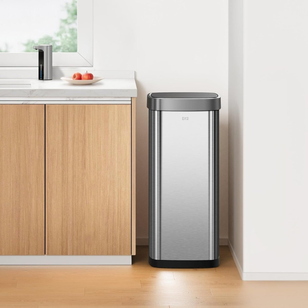 80L Touchless Kitchen Trash Can Stainless Steel Motion Sensor Bin - Kwikley