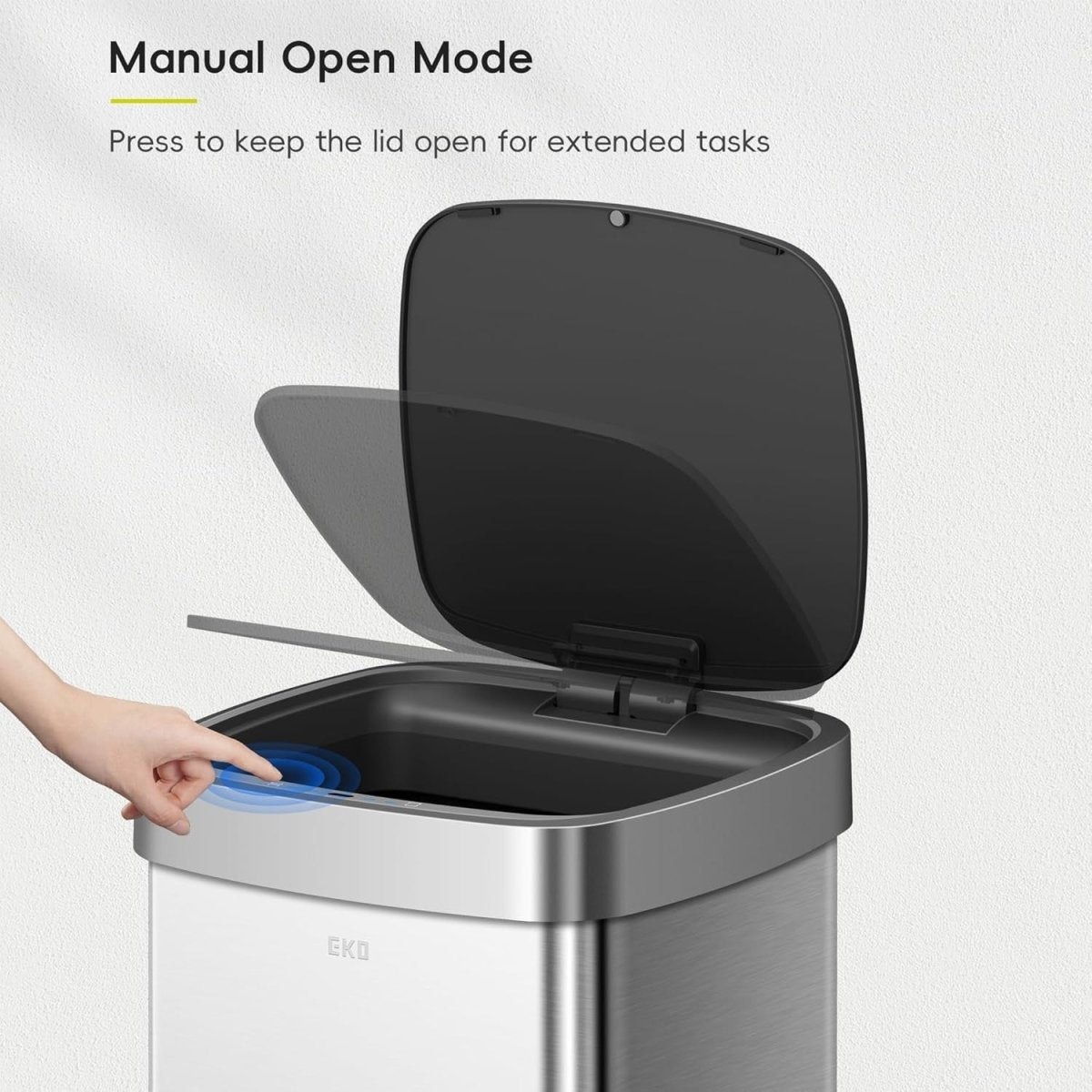 80L Touchless Kitchen Trash Can Stainless Steel Motion Sensor Bin - Kwikley