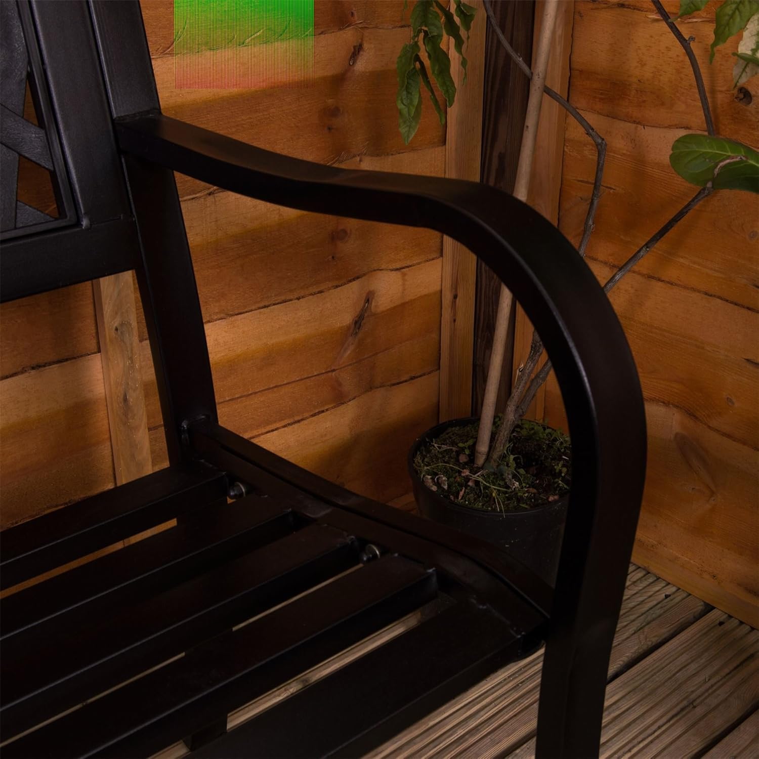 3 Seater Metal Garden Bench Lattice Outdoor Patio Park Seat