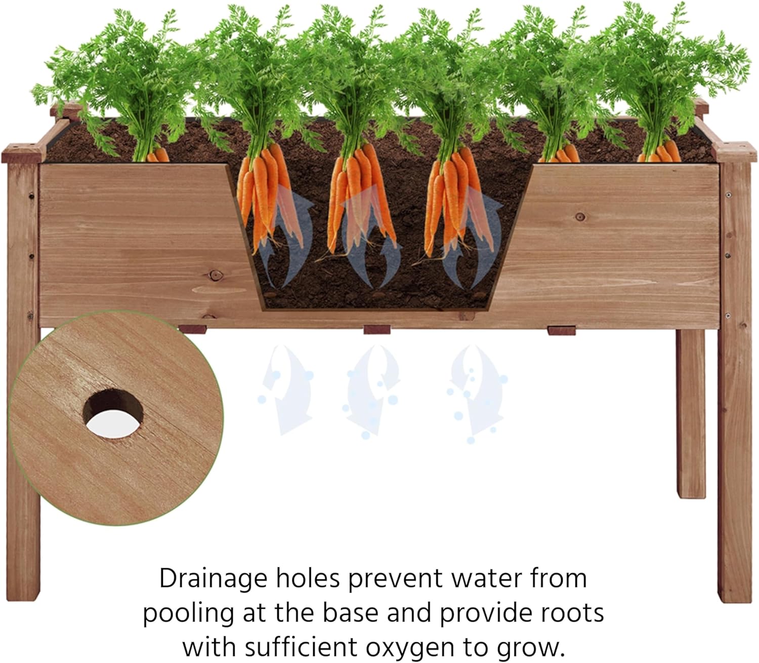 Raised Wooden Garden Bed Set of 2 Elevated Planter 120cm