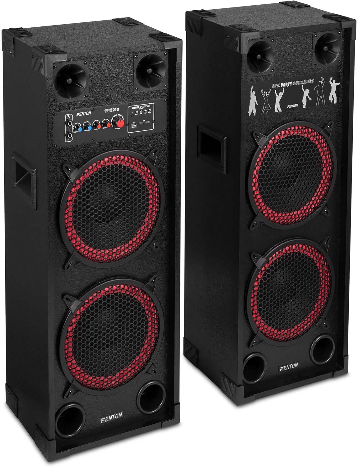 Bluetooth Party Speaker Set 1200W Dual 10 Inch DJ PA System
