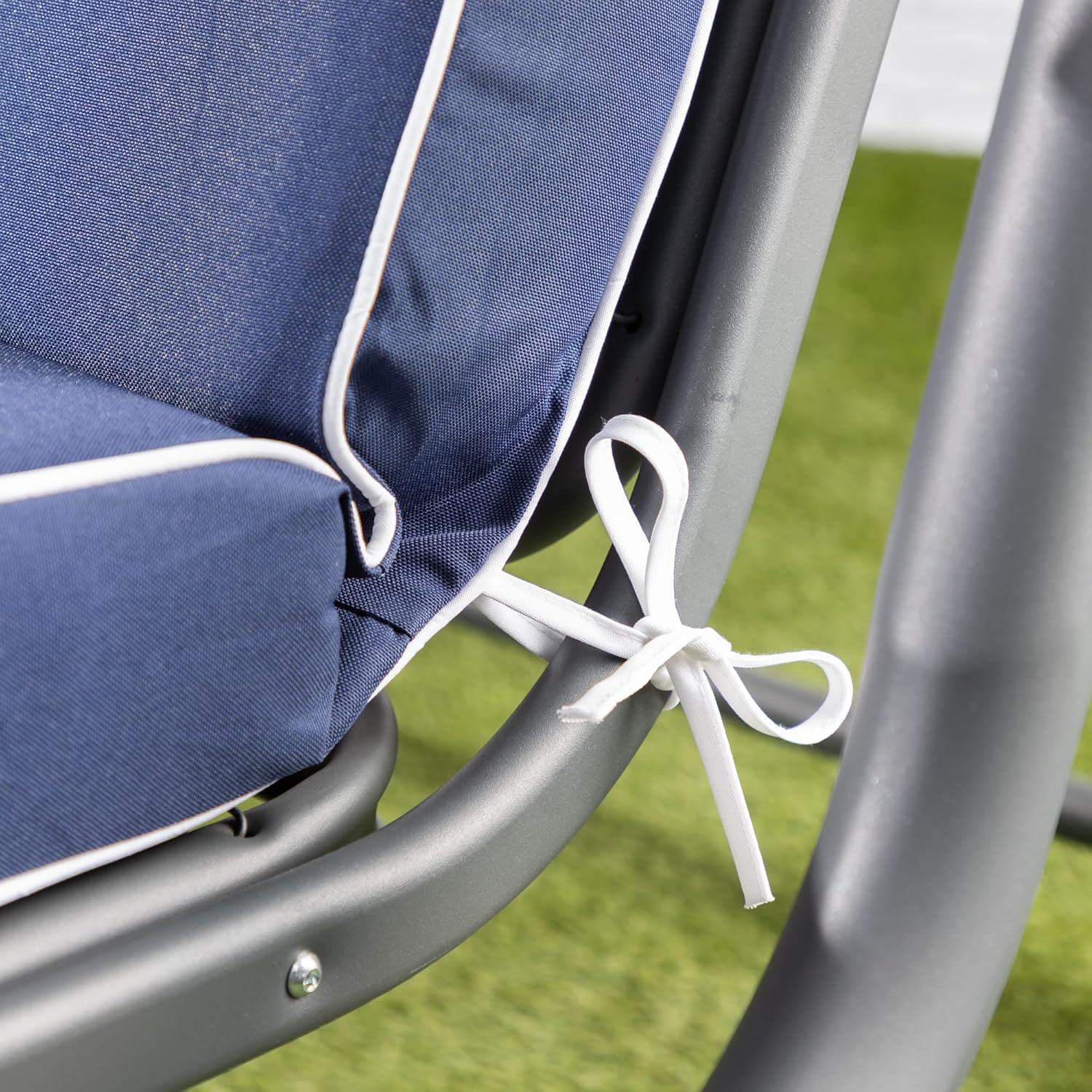 3 Seater Garden Swing Seat Canopy Cushions Heavy Duty Patio 250kg