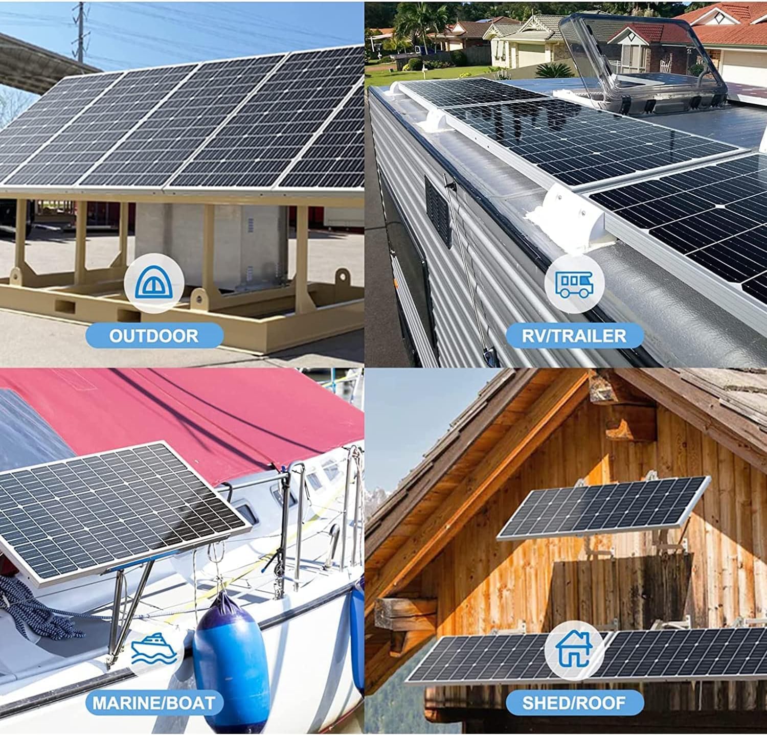 200W Solar Panel Kit 2 x 100W 12V 20A Controller