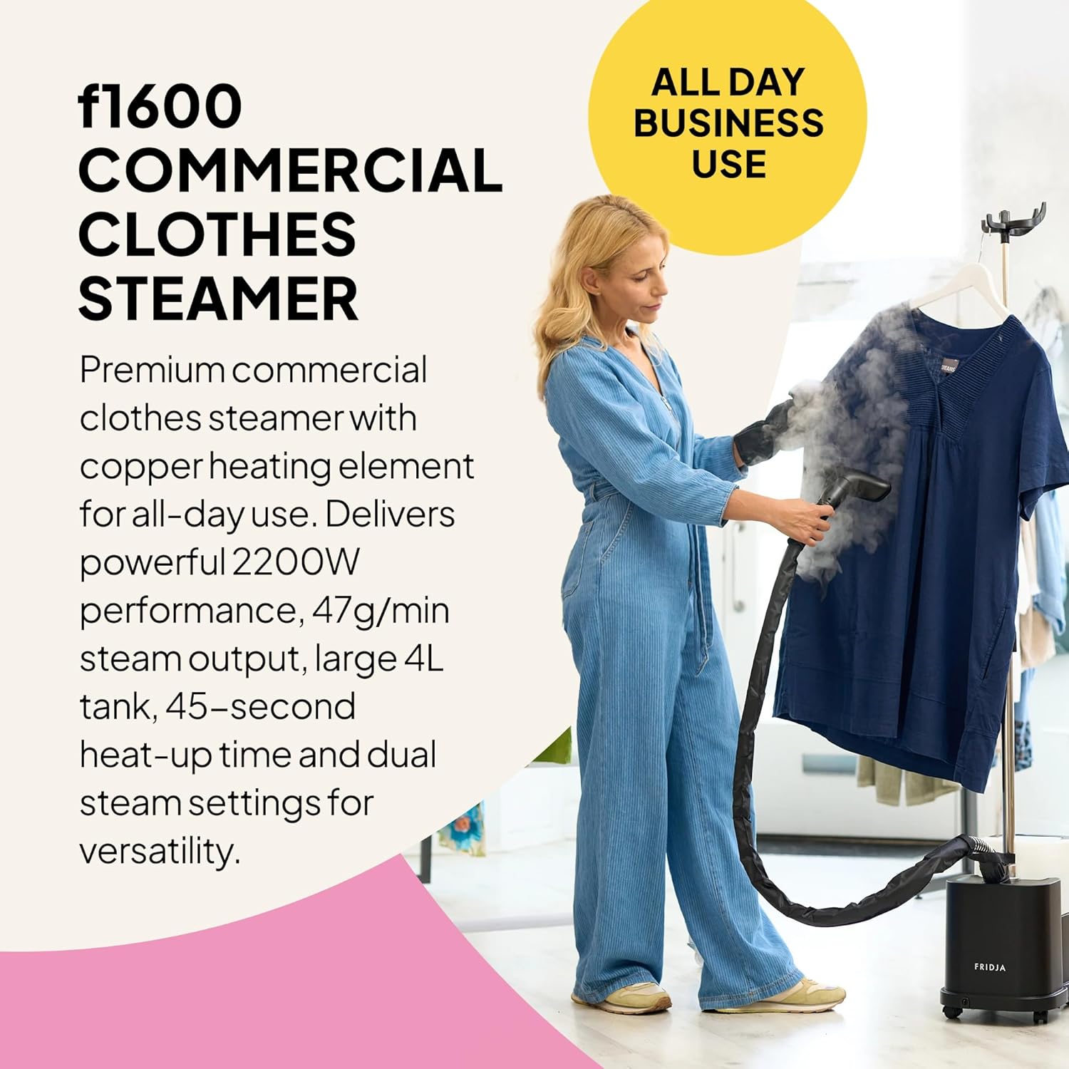 Commercial Garment Steamer 2200W 4L Tank 120min Steam Upright