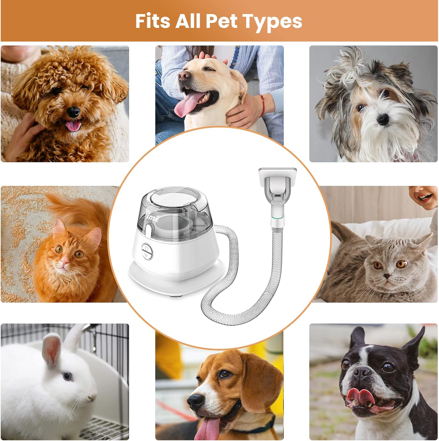 Dog Grooming Vacuum Kit 11 Tool Quiet Trimmer Thick Hair