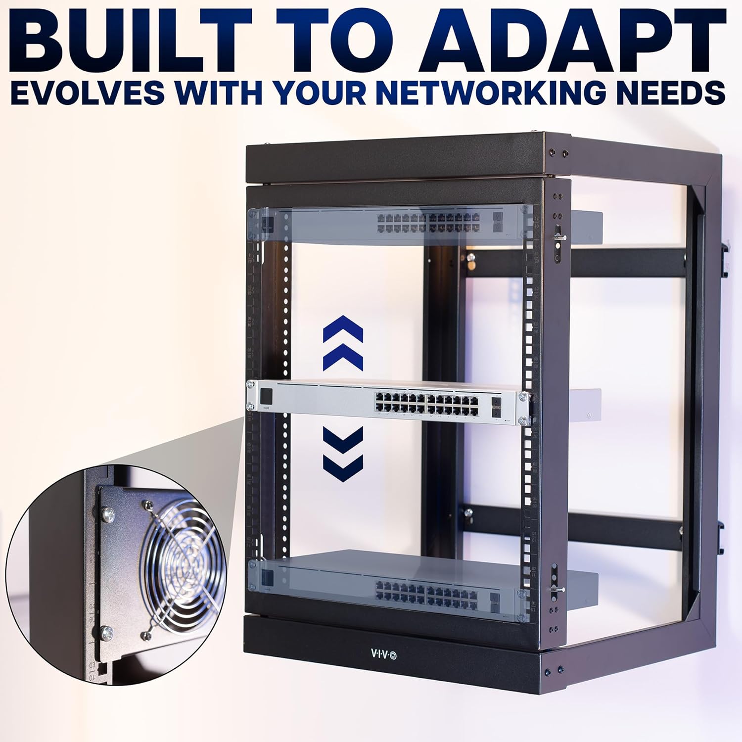 12U Swing Gate Wall Mount IT Network Rack Cabinet