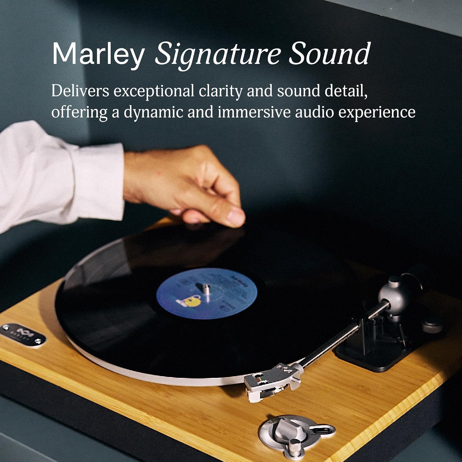 Bluetooth Bamboo Turntable 2 Speed Preamp Vinyl Player