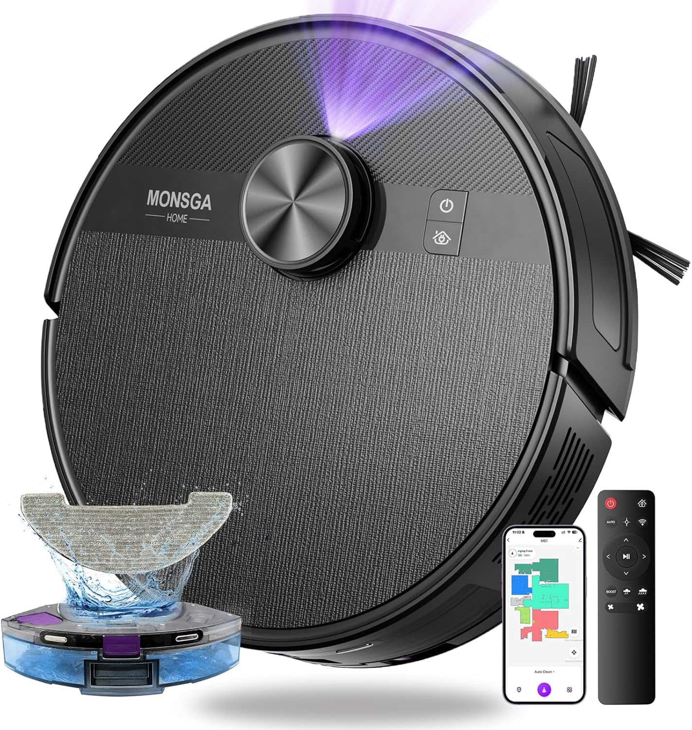 Robot Vacuum Mop 7000Pa LiDAR Smart Mapping Cleaner